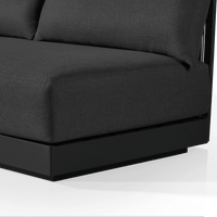 Antigua 2 Seat 1 Arm Left | Aluminum Asteroid, Panama Grafito, Rope Dark Grey