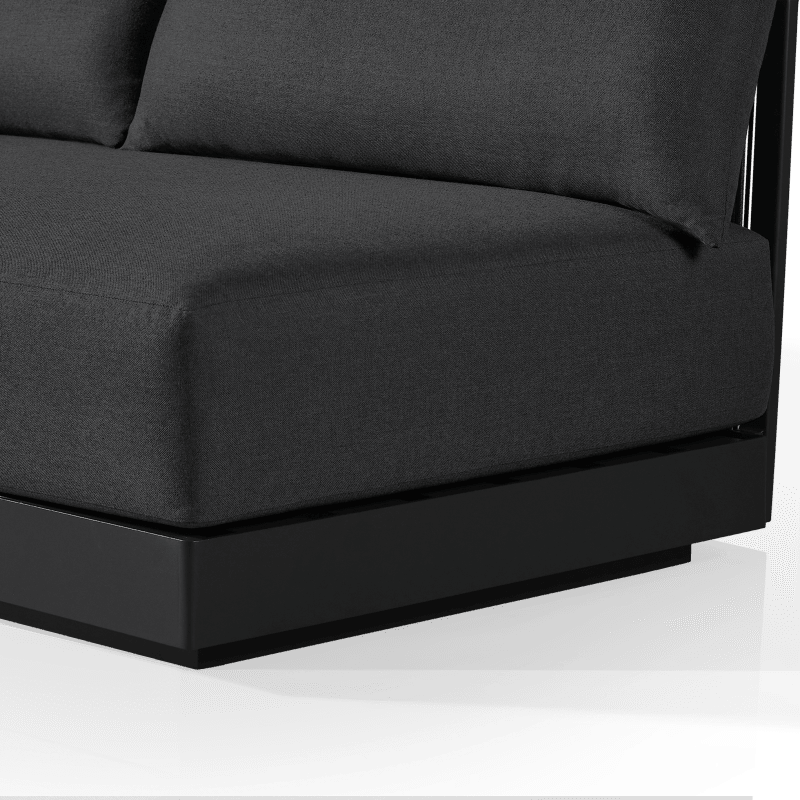 Antigua 2 Seat 1 Arm Left | Aluminum Asteroid, Panama Grafito, Rope Dark Grey