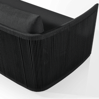 Antigua 2 Seat 1 Arm Left | Aluminum Asteroid, Panama Grafito, Rope Dark Grey