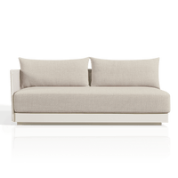 Antigua 2 Seat 1 Arm Left | Aluminum Bone, Siesta Taupe, Rope Shell
