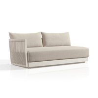 Antigua 2 Seat 1 Arm Left | Aluminum Bone, Siesta Taupe, Rope Shell