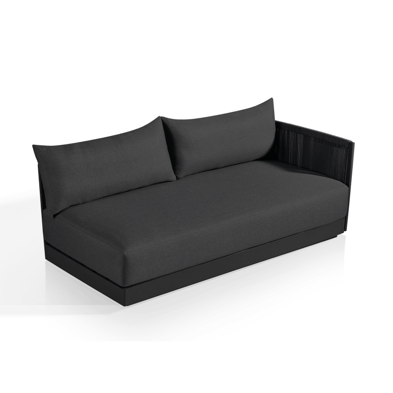 Antigua 2 Seat 1 Arm Right | Aluminum Asteroid, Panama Grafito, Rope Dark Grey