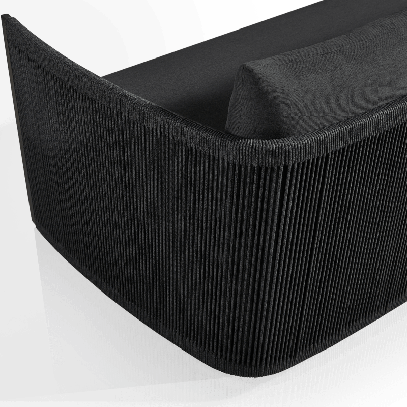 Antigua 2 Seat 1 Arm Right | Aluminum Asteroid, Panama Grafito, Rope Dark Grey