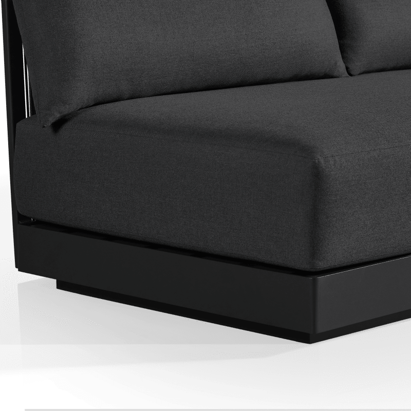 Antigua 2 Seat 1 Arm Right | Aluminum Asteroid, Panama Grafito, Rope Dark Grey