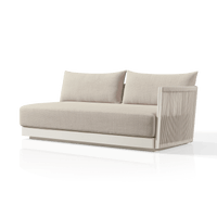 Antigua 2 Seat 1 Arm Right | Aluminum Bone, Siesta Taupe, Rope Shell