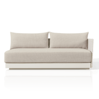 Antigua 2 Seat 1 Arm Right | Aluminum Bone, Siesta Taupe, Rope Shell
