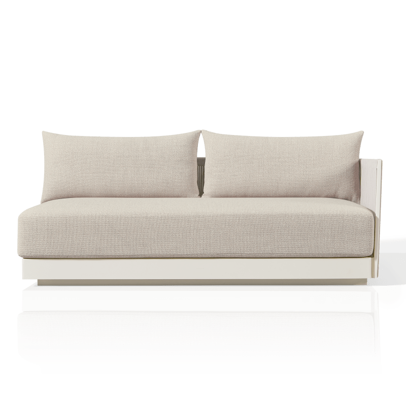 Antigua 2 Seat 1 Arm Right | Aluminum Bone, Siesta Taupe, Rope Shell