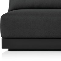 Antigua 2 Seat Armless Sofa | Aluminum Asteroid, Panama Grafito, Rope Dark Grey