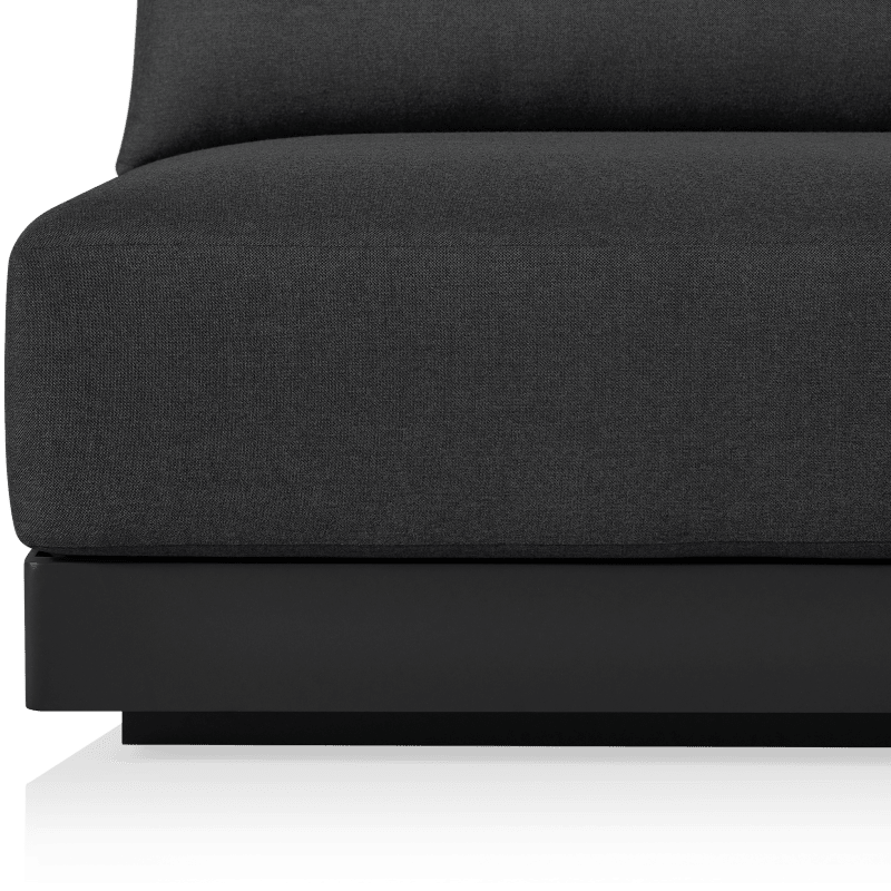 Antigua 2 Seat Armless Sofa | Aluminum Asteroid, Panama Grafito, Rope Dark Grey