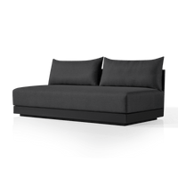 Antigua 2 Seat Armless Sofa | Aluminum Asteroid, Panama Grafito, Rope Dark Grey