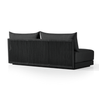 Antigua 2 Seat Armless Sofa | Aluminum Asteroid, Panama Grafito, Rope Dark Grey