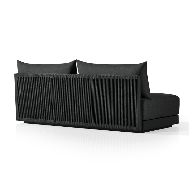 Antigua 2 Seat Armless Sofa | Aluminum Asteroid, Panama Grafito, Rope Dark Grey