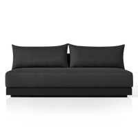 Antigua 2 Seat Armless Sofa | Aluminum Asteroid, Panama Grafito, Rope Dark Grey