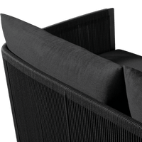 Antigua 2 Seat Sofa | Aluminum Asteroid, Panama Grafito, Rope Dark Grey