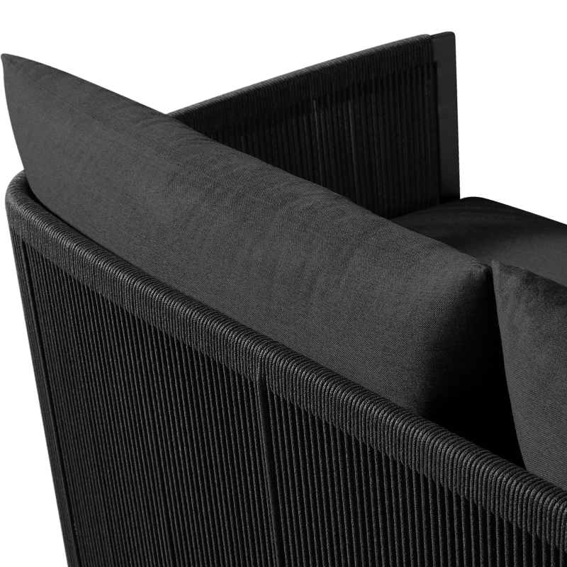 Antigua 2 Seat Sofa | Aluminum Asteroid, Panama Grafito, Rope Dark Grey