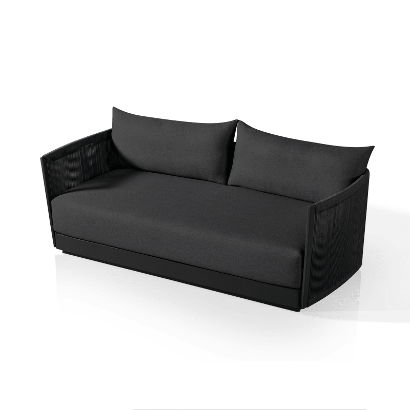 Antigua 2 Seat Sofa | Aluminum Asteroid, Panama Grafito, Rope Dark Grey