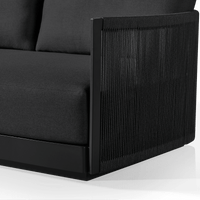 Antigua 2 Seat Sofa | Aluminum Asteroid, Panama Grafito, Rope Dark Grey