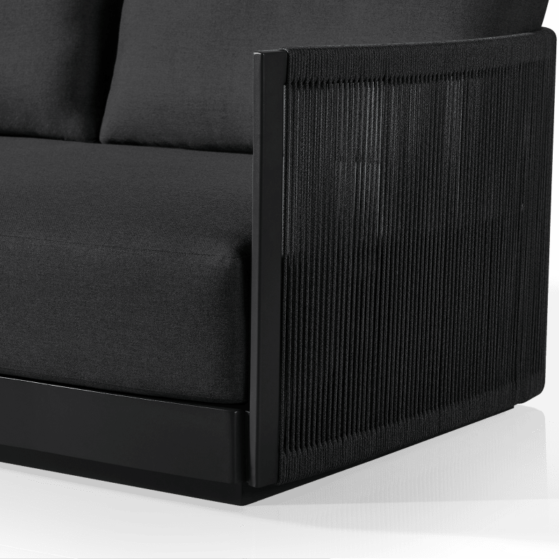 Antigua 2 Seat Sofa | Aluminum Asteroid, Panama Grafito, Rope Dark Grey