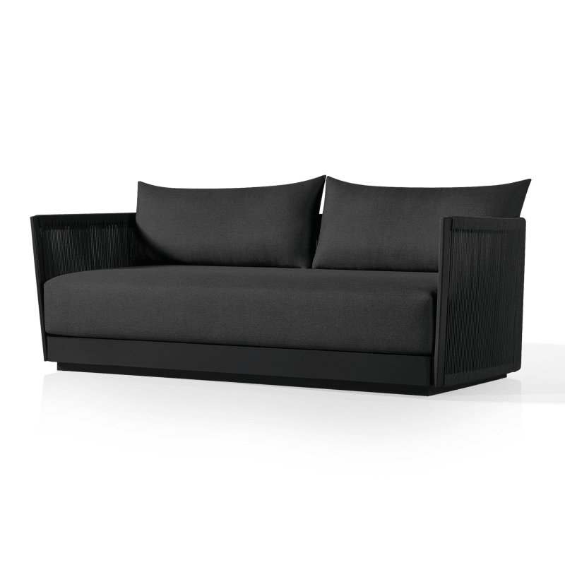 Antigua 2 Seat Sofa | Aluminum Asteroid, Panama Grafito, Rope Dark Grey
