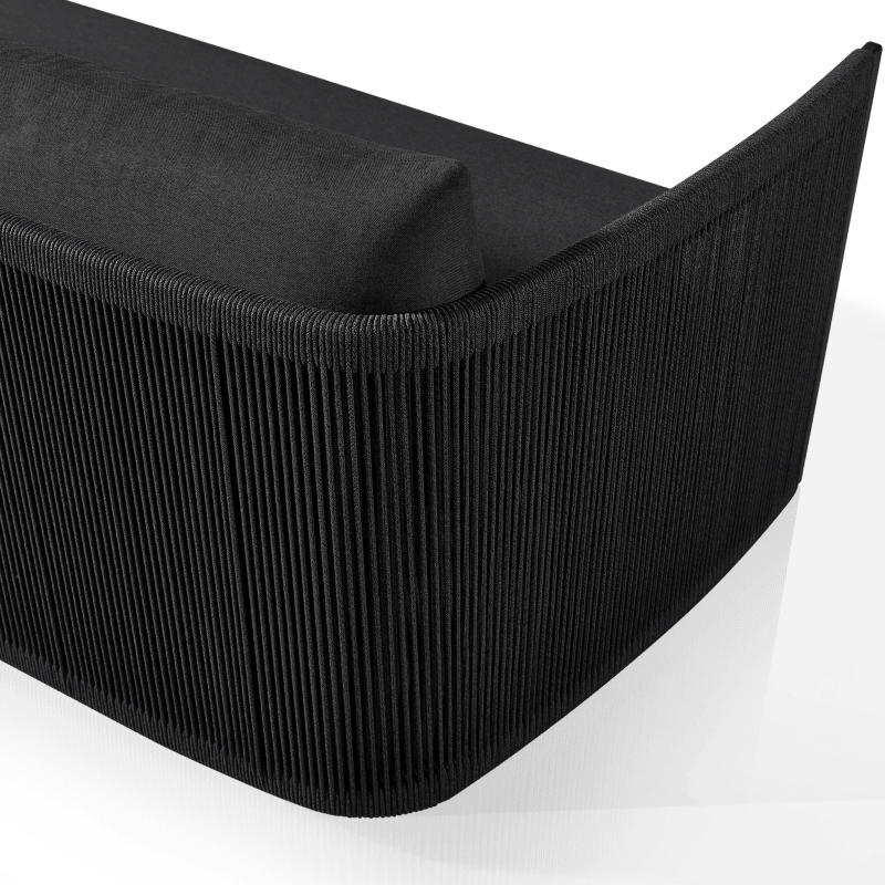 Antigua 2 Seat Sofa | Aluminum Asteroid, Panama Grafito, Rope Dark Grey