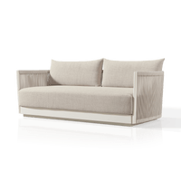 Antigua 2 Seat Sofa | Aluminum Bone, Siesta Taupe, Rope Shell