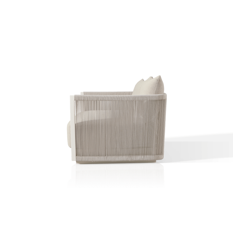 Antigua 2 Seat Sofa | Aluminum Bone, Siesta Taupe, Rope Shell