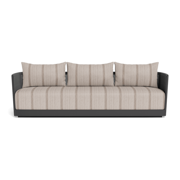 Antigua 3 Seat Sofa | Aluminum Asteroid, Bateau Cocoon, Rope Dark Grey