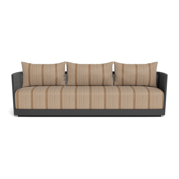 Antigua 3 Seat Sofa | Aluminum Asteroid, Bateau Teak, Rope Dark Grey