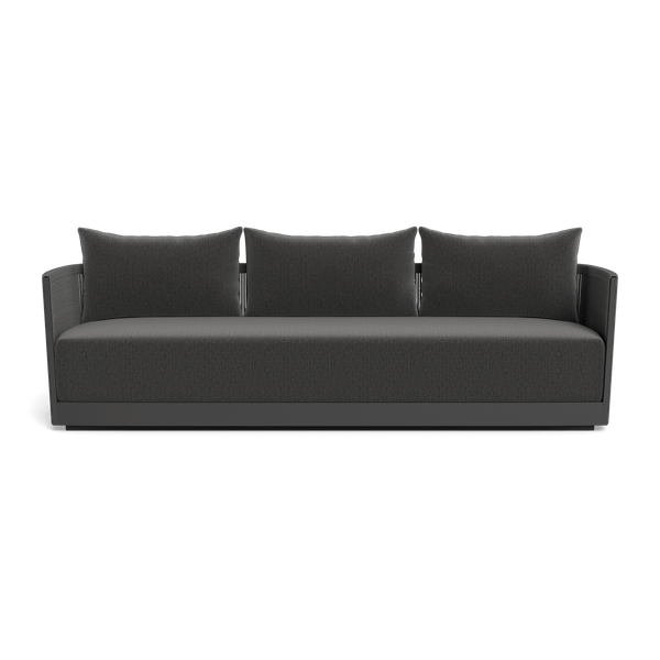 Antigua 3 Seat Sofa | Aluminum Asteroid, Marley Boulder, Rope Dark Grey