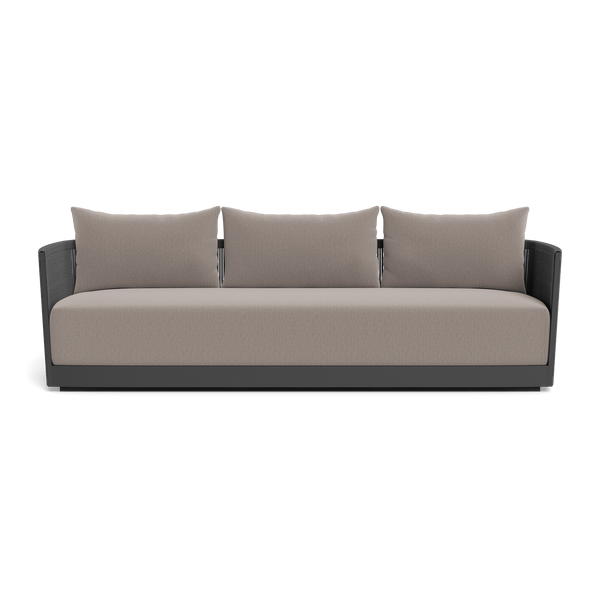 Antigua 3 Seat Sofa | Aluminum Asteroid, Marley Chinchilla, Rope Dark Grey