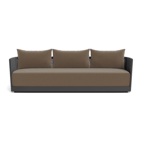 Antigua 3 Seat Sofa | Aluminum Asteroid, Marley Mink, Rope Dark Grey