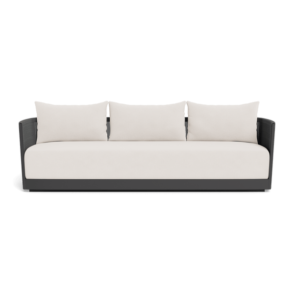 Antigua 3 Seat Sofa | Aluminum Asteroid, Marley Snow, Rope Dark Grey