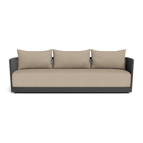 Antigua 3 Seat Sofa | Aluminum Asteroid, Monterey Sand, Rope Dark Grey