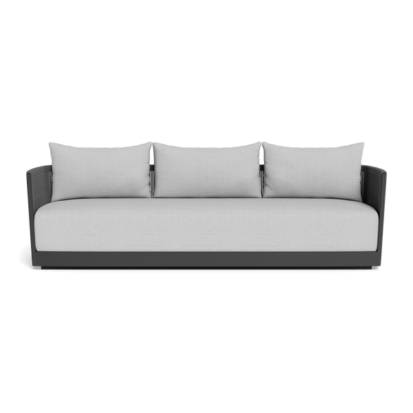 Antigua 3 Seat Sofa | Aluminum Asteroid, Monterey Silver, Rope Dark Grey