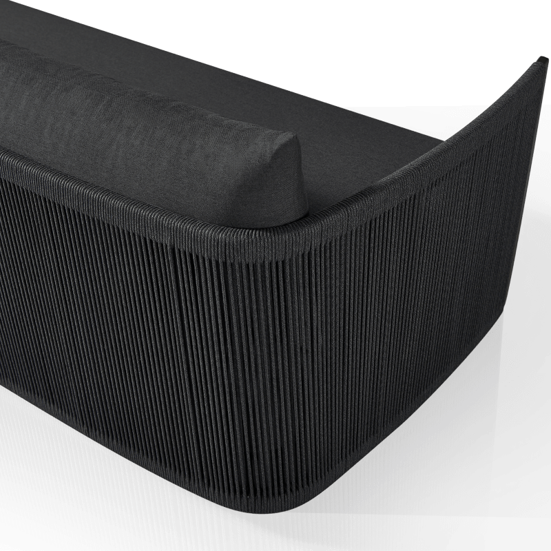 Antigua 3 Seat Sofa | Aluminum Asteroid, Panama Grafito, Rope Dark Grey