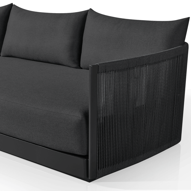 Antigua 3 Seat Sofa | Aluminum Asteroid, Panama Grafito, Rope Dark Grey