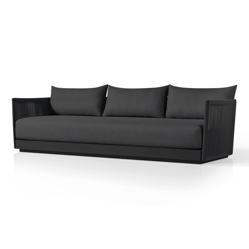 Antigua 3 Seat Sofa | Aluminum Asteroid, Panama Grafito, Rope Dark Grey
