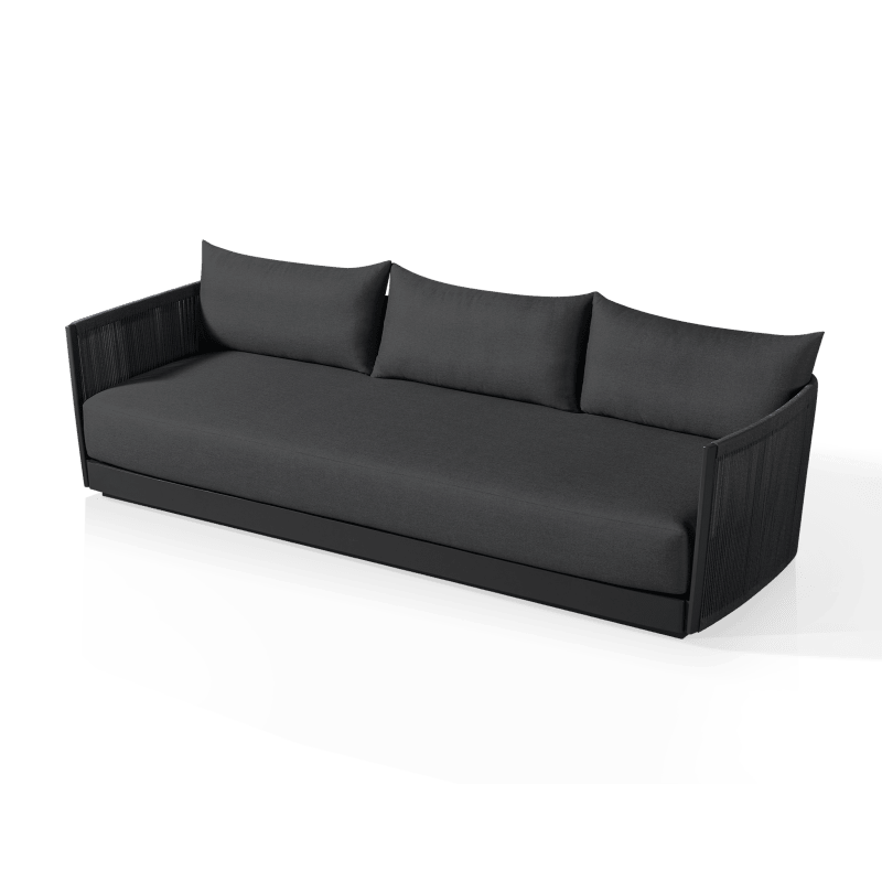 Antigua 3 Seat Sofa | Aluminum Asteroid, Panama Grafito, Rope Dark Grey