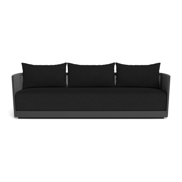 Antigua 3 Seat Sofa | Aluminum Asteroid, Pebble Charcoal, Rope Dark Grey