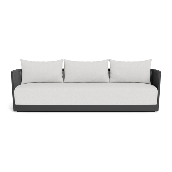 Antigua 3 Seat Sofa | Aluminum Asteroid, Pebble Cloud, Rope Dark Grey