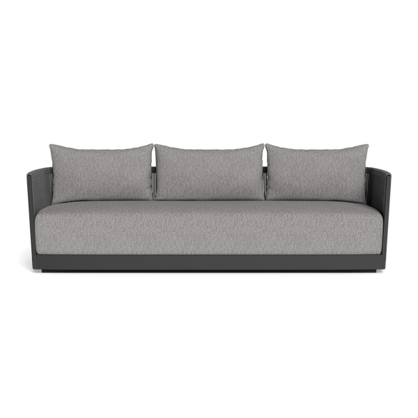 Antigua 3 Seat Sofa | Aluminum Asteroid, Pebble Fog, Rope Dark Grey