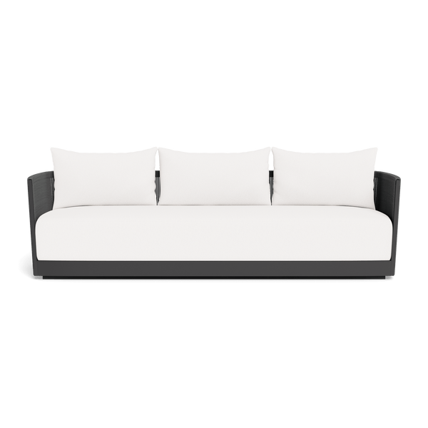 Antigua 3 Seat Sofa | Aluminum Asteroid, Pebble White, Rope Dark Grey