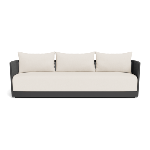 Antigua 3 Seat Sofa | Aluminum Asteroid, Stirling Linen, Rope Dark Grey