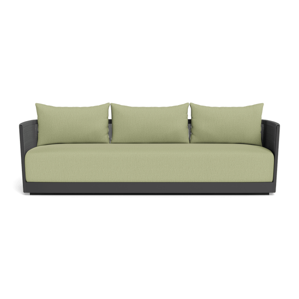 Antigua 3 Seat Sofa | Aluminum Asteroid, Stirling Sage, Rope Dark Grey