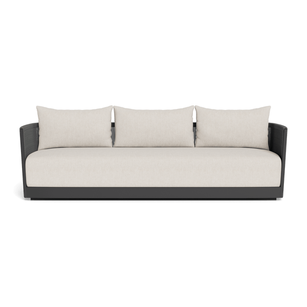 Antigua 3 Seat Sofa | Aluminum Asteroid, Stirling Sanddollar, Rope Dark Grey