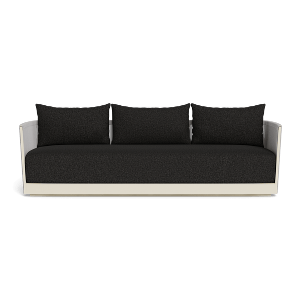 Antigua 3 Seat Sofa | Aluminum Bone, Copacabana Midnight, Rope Light Grey