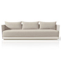 Antigua 3 Seat Sofa | Aluminum Bone, Siesta Taupe, Rope Shell