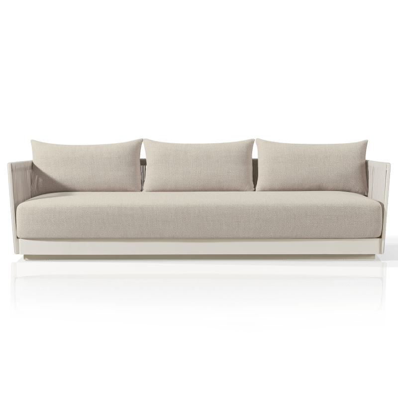 Antigua 3 Seat Sofa | Aluminum Bone, Siesta Taupe, Rope Shell