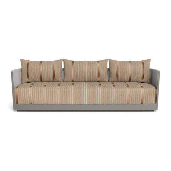 Antigua 3 Seat Sofa | Aluminum Taupe, Bateau Teak, Rope Light Grey