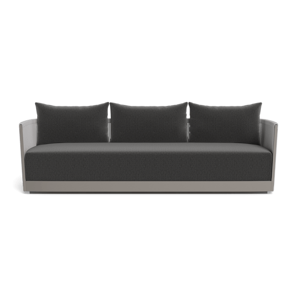 Antigua 3 Seat Sofa | Aluminum Taupe, Marley Boulder, Rope Light Grey